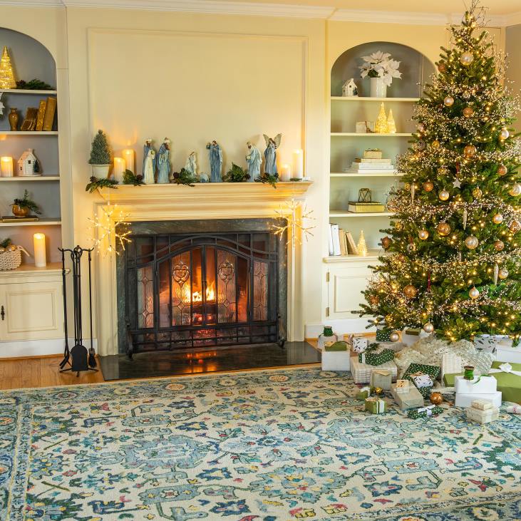 hooajalised ja kingitused 820L2497 7'3 sussexi kuuse jõulupuu sooja valge ja värvi muutvate LEDidega Plow & Hearth