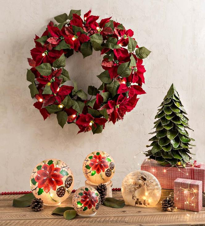 hooajalised ja kingitused 820L2168 valgustatud lumememme ja kassipoegade lauadekoor Plow & Hearth