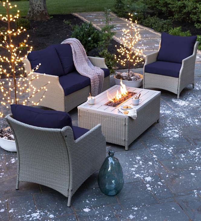 hooajalised ja kingitused 820L2169 kerge kootud hubane akrüülvisk - sinine Plow & Hearth