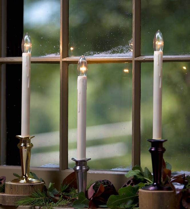 hooajalised ja kingitused 820L2172 traditsioonilised reguleeritavad aknaküünlad taimeriga ja puldiga Plow & Hearth