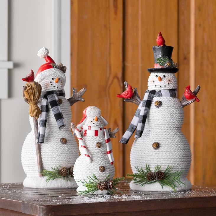 hooajalised ja kingitused 820L2174 lumememm perepuhkuse aktsent, komplektis 3 Plow & Hearth