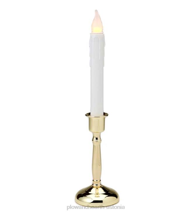 hooajalised ja kingitused 820L2179 akutoitega juhtmeta klassikaline automaatse taimeriga küünal - messing Plow & Hearth