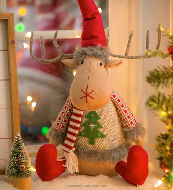 hooajalised ja kingitused 820L2187 istuv puhkus põder Plow & Hearth