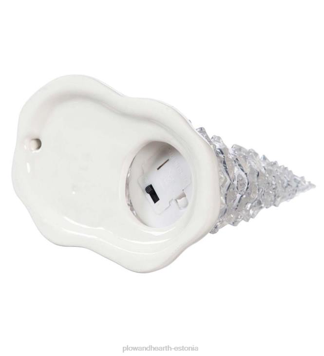 hooajalised ja kingitused 820L2188 led keraamiline lumememm ja jõuluvana koos puudega, komplektis 2 Plow & Hearth