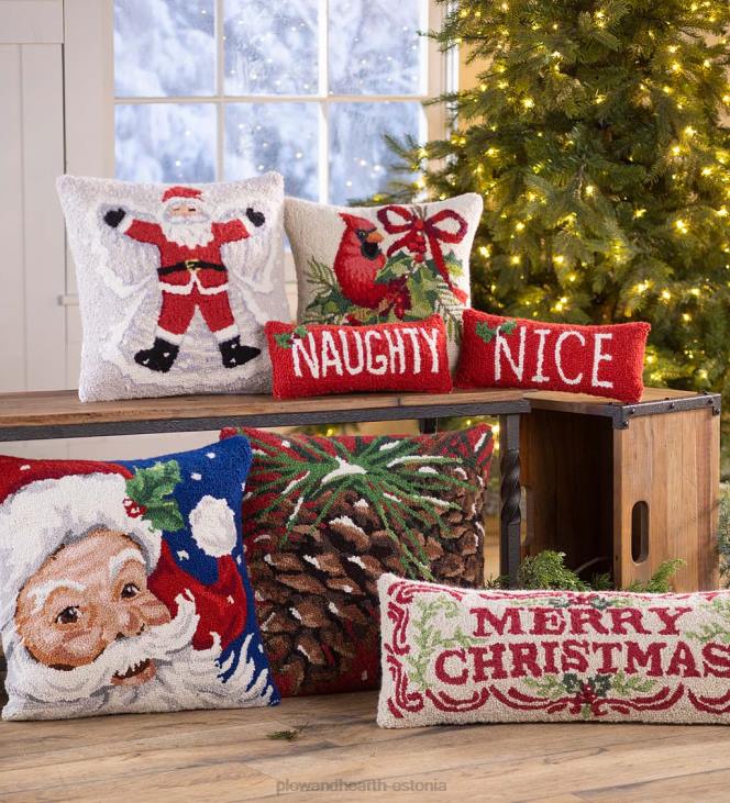 hooajalised ja kingitused 820L2199 jõuluvana lumeingel käsitsi konksuga villane padi Plow & Hearth