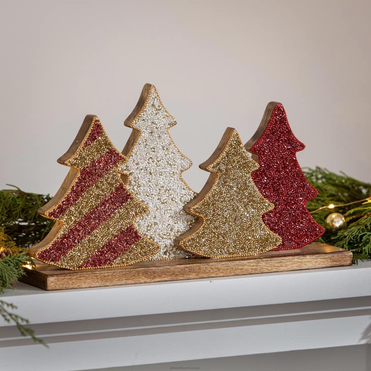 hooajalised ja kingitused 820L2205 helmestega pühadepuude lauakaunistus Plow & Hearth