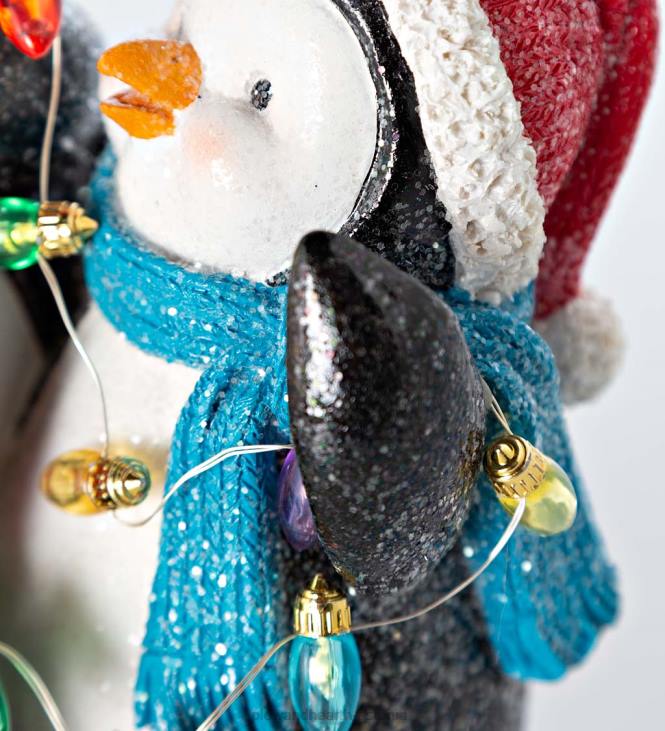 hooajalised ja kingitused 820L2211 valgustatud pingviinitrio jõulutuledega Plow & Hearth