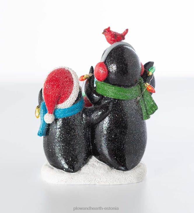 hooajalised ja kingitused 820L2211 valgustatud pingviinitrio jõulutuledega Plow & Hearth