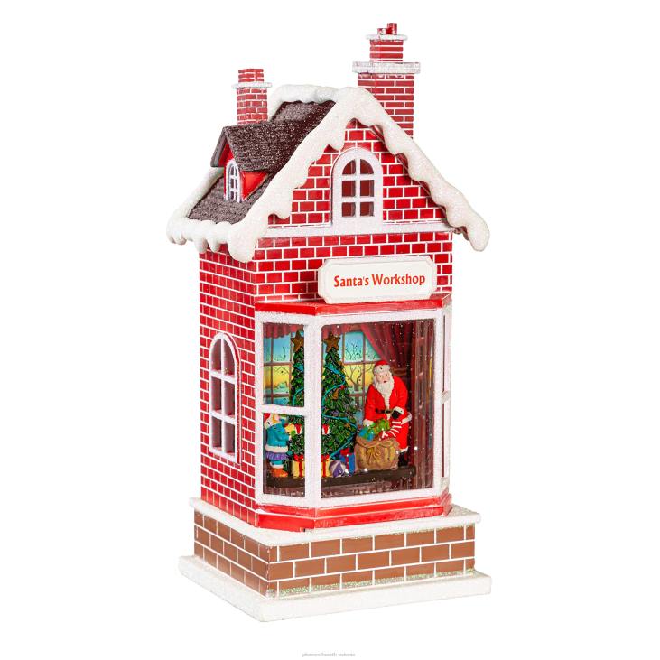 hooajalised ja kingitused 820L2216 valgustatud jõuluvana töökoja vesikera latern Plow & Hearth