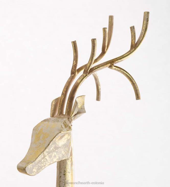 hooajalised ja kingitused 820L2217 kullast ja valgest rauast hirvekujud Plow & Hearth