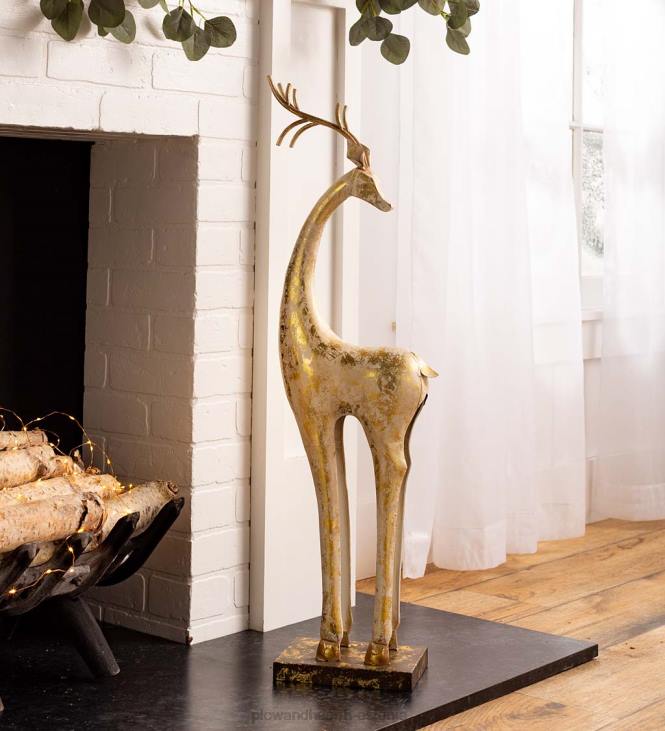 hooajalised ja kingitused 820L2217 kullast ja valgest rauast hirvekujud Plow & Hearth