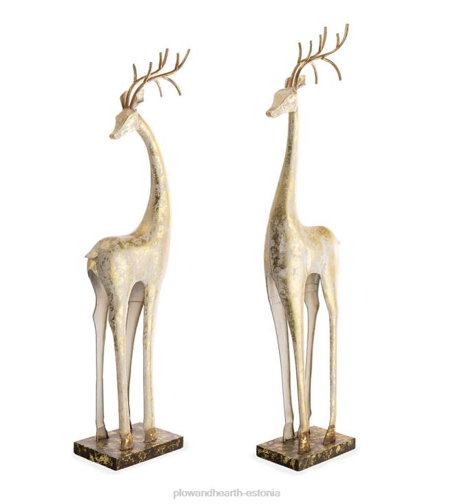 hooajalised ja kingitused 820L2217 kullast ja valgest rauast hirvekujud Plow & Hearth