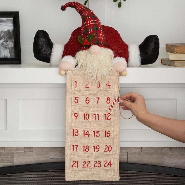 hooajalised ja kingitused 820L2223 jõuluvana advendikalendri riiulihoidja Plow & Hearth