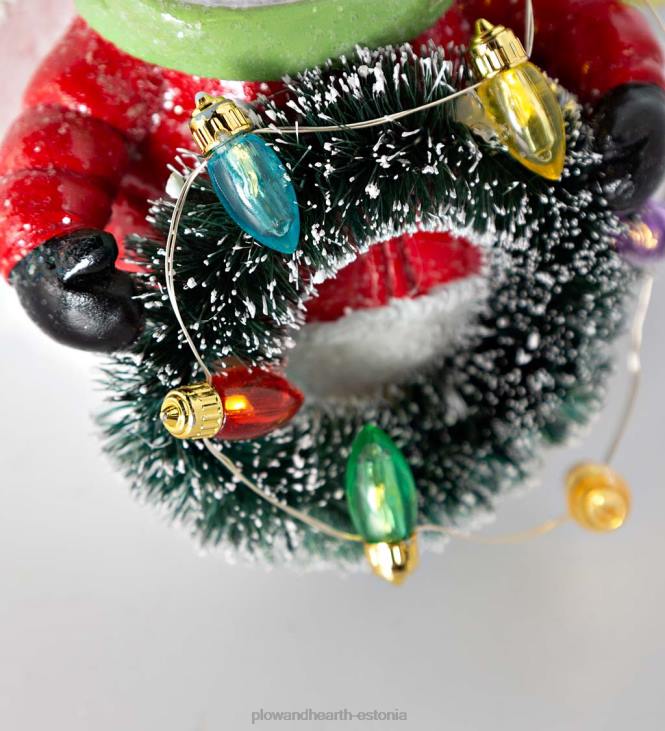 hooajalised ja kingitused 820L2234 valgustatud lumememme kolmik jõulutuledega Plow & Hearth