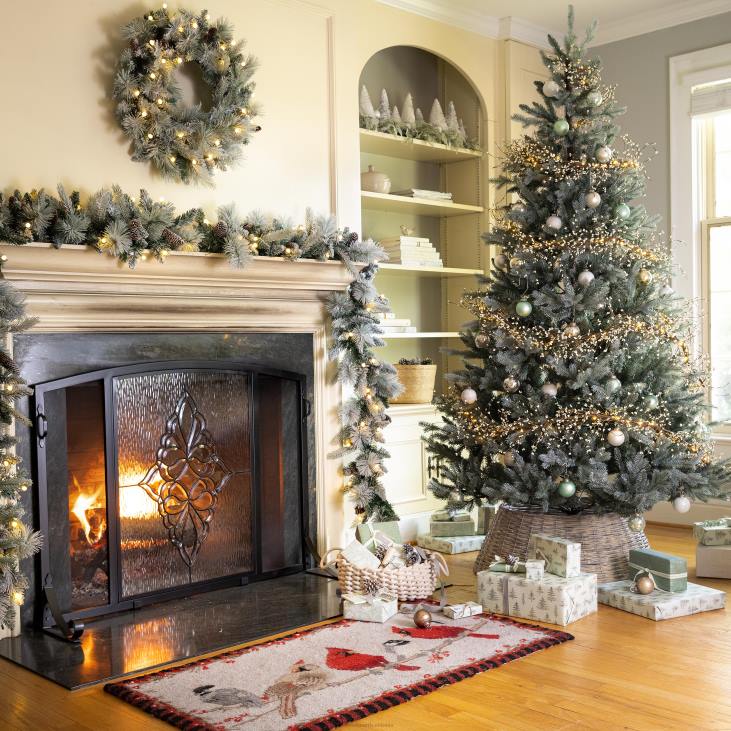 hooajalised ja kingitused 820L2235 sädelevad udused männist jõulupuud Plow & Hearth