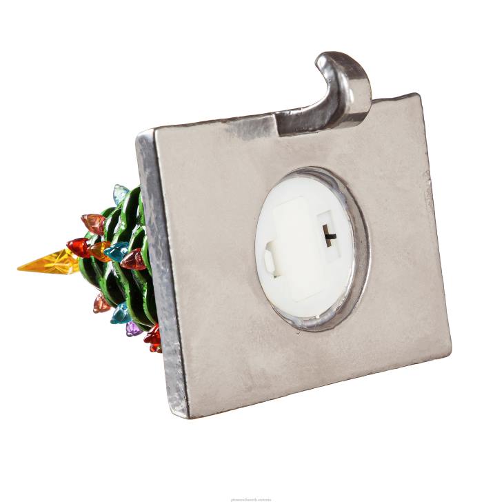 hooajalised ja kingitused 820L2236 valgustatud keraamiline jõulupuu sukkariide Plow & Hearth