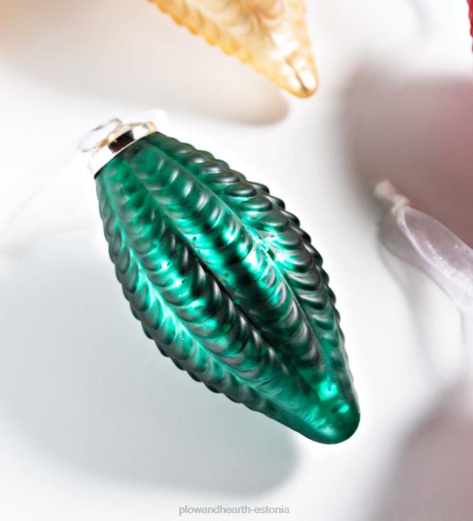 hooajalised ja kingitused 820L2243 ülisuured klaasist kuuseehted, komplektis 12 tk - punane/roheline/kuldne Plow & Hearth