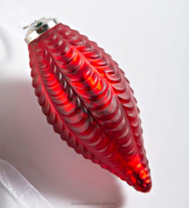 hooajalised ja kingitused 820L2243 ülisuured klaasist kuuseehted, komplektis 12 tk - punane/roheline/kuldne Plow & Hearth