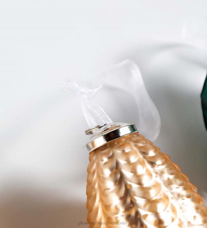 hooajalised ja kingitused 820L2243 ülisuured klaasist kuuseehted, komplektis 12 tk - punane/roheline/kuldne Plow & Hearth