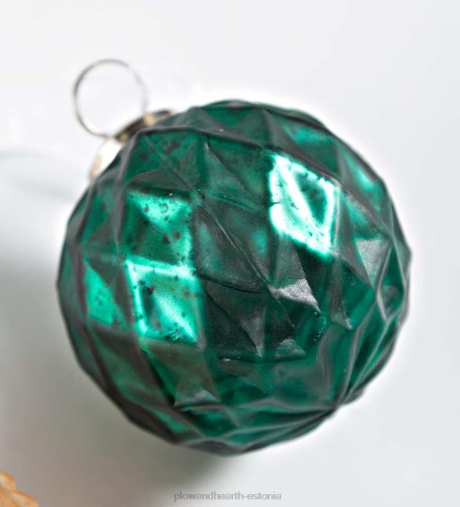 hooajalised ja kingitused 820L2243 ülisuured klaasist kuuseehted, komplektis 12 tk - punane/roheline/kuldne Plow & Hearth