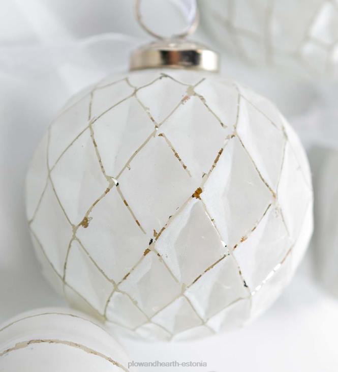 hooajalised ja kingitused 820L2243 ülisuured klaasist kuuseehted, komplektis 12 tk - punane/roheline/kuldne Plow & Hearth