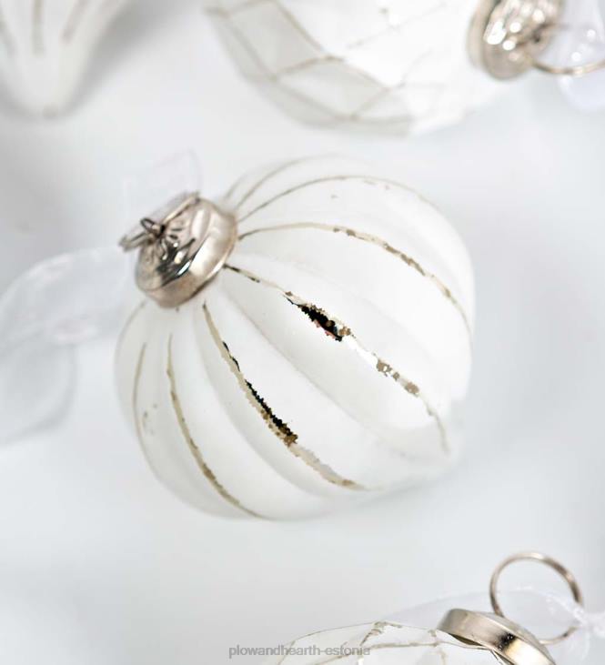 hooajalised ja kingitused 820L2243 ülisuured klaasist kuuseehted, komplektis 12 tk - punane/roheline/kuldne Plow & Hearth