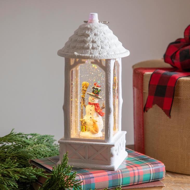 hooajalised ja kingitused 820L2247 valgustatud lumememme vesikera latern projektoriga Plow & Hearth