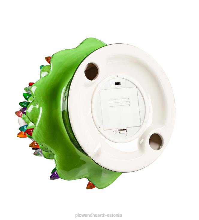 hooajalised ja kingitused 820L2276 led keraamiline jõulupuu koos jõuluvana mütsiga Plow & Hearth