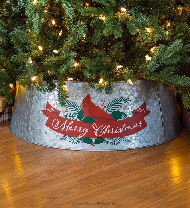 hooajalised ja kingitused 820L2298 kardinal metallist jõulupuu krae Plow & Hearth