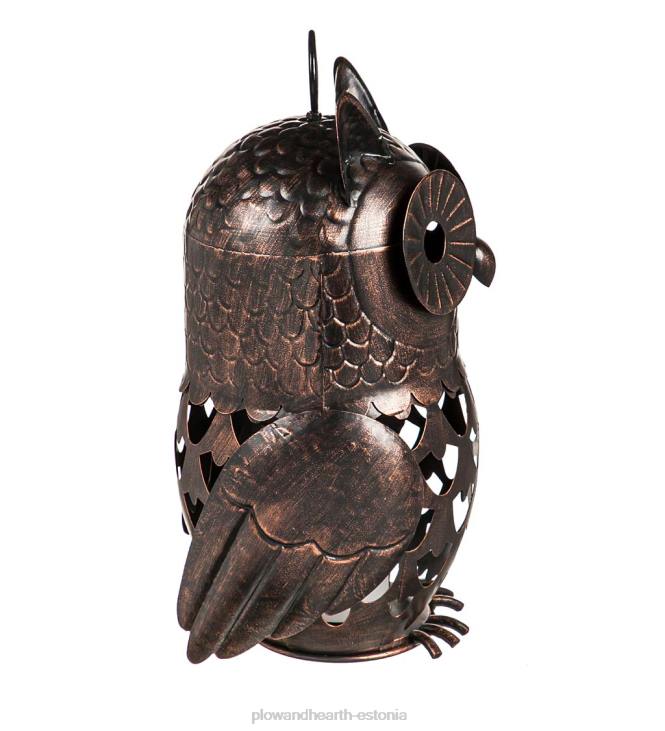 hooajalised ja kingitused 820L3121 meisterdatud metallist led öökulli latern Plow & Hearth
