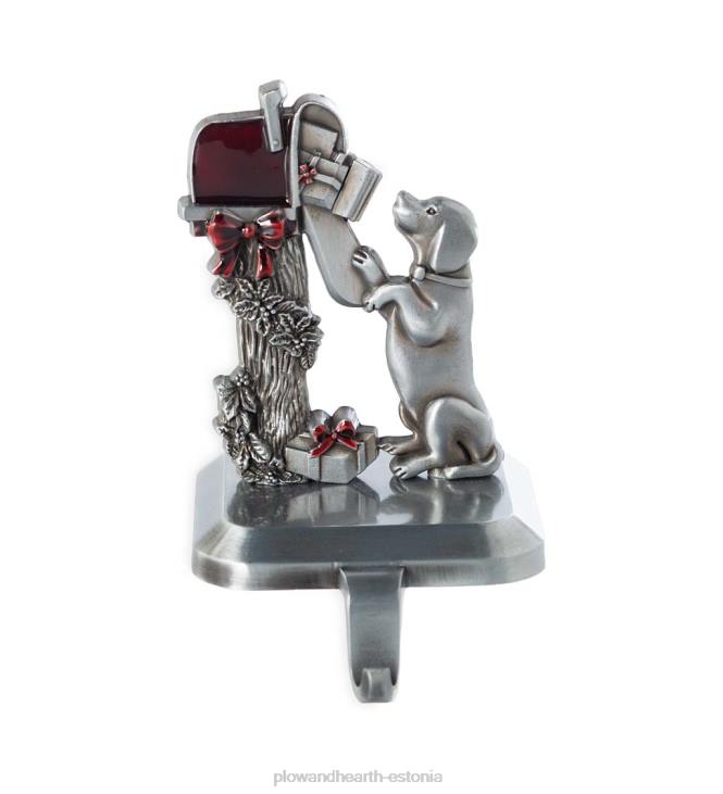 hooajalised ja kingitused 820L2137 koer postkasti juures jõulusukkade riidepuu Plow & Hearth