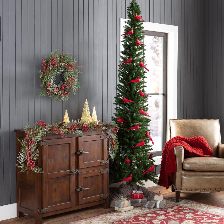 hooajalised ja kingitused 820L2139 klambriga kardinalised jõulupuuehted, komplektis 4 Plow & Hearth