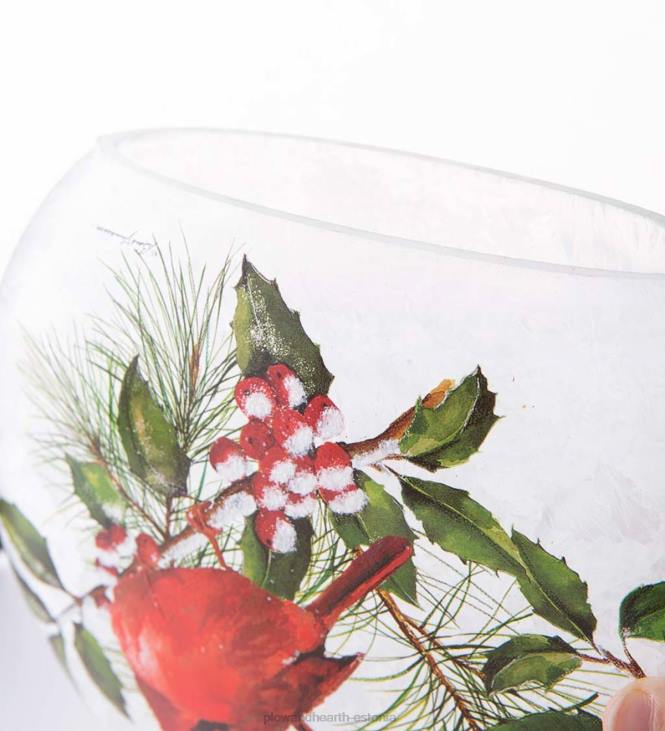 hooajalised ja kingitused 820L2144 talvekardinalid mattklaasist aktsentvalgus Plow & Hearth