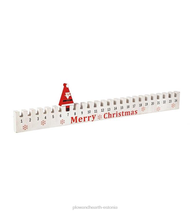 hooajalised ja kingitused 820L2149 puidust advendikalender teisaldatava jõuluvana lauadekooriga Plow & Hearth
