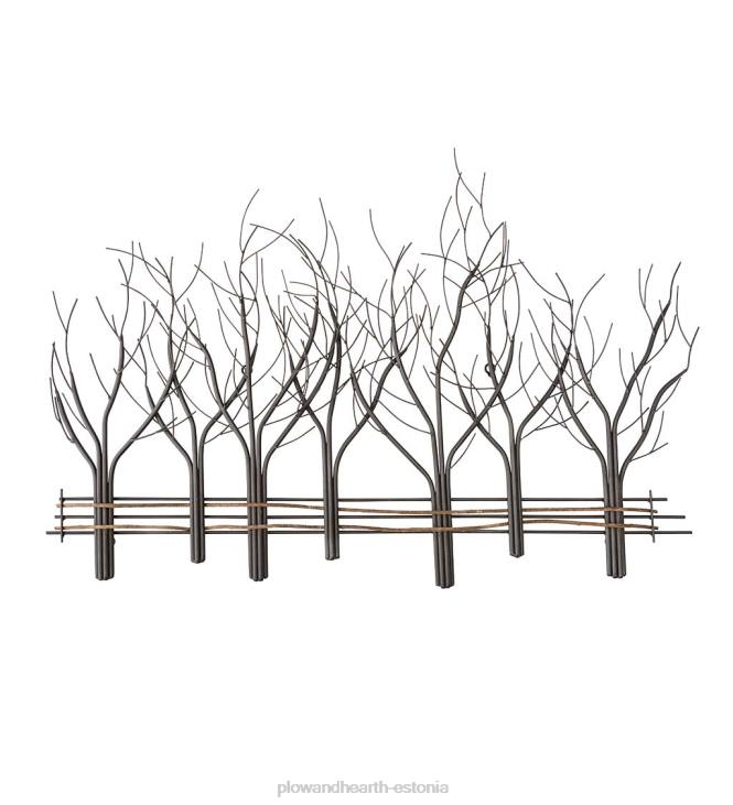 hooajalised ja kingitused 820L2158 metallist ja looduslikust viinapuust seitse talvepuud seinakunst Plow & Hearth