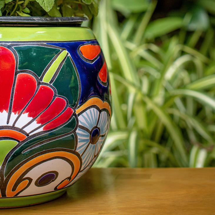 hooajalised ja kingitused 820L3229 roheline talavera baul istutusmasin, keskmine Plow & Hearth