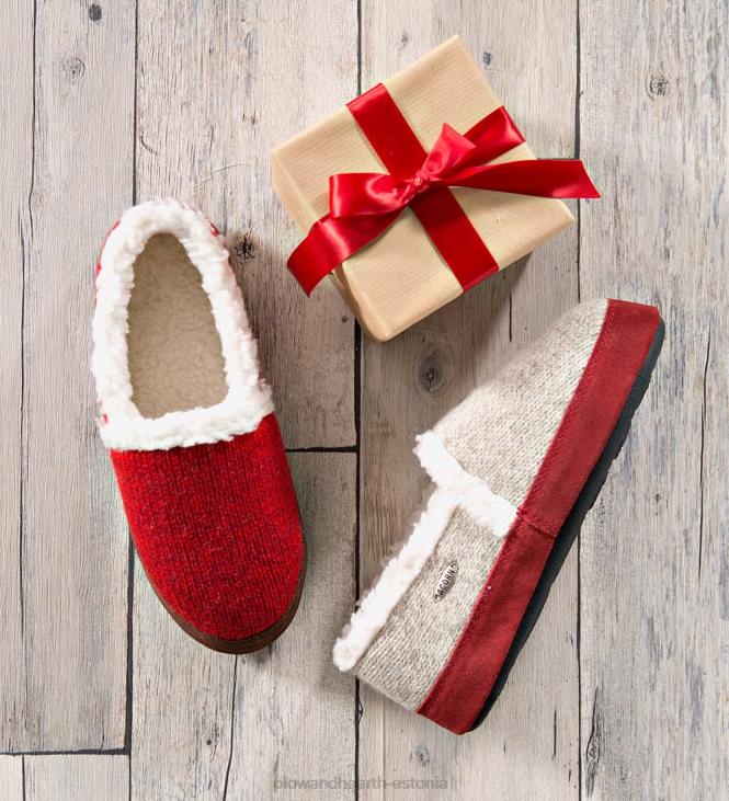 hooajalised ja kingitused 820L3029 tammetõru naiste moc ragg sussid - punane kaltsukas villane - m(6-1/2-7-1/2) Plow & Hearth