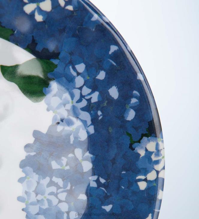 hooajalised ja kingitused 820L3123 hortensia melamiinist salatitaldrikud, komplektis 6 - hortensia Plow & Hearth