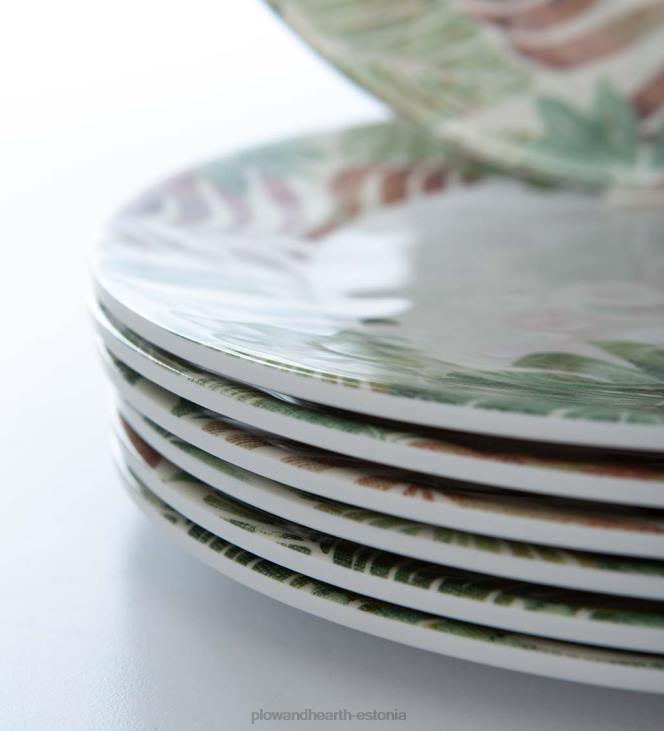 hooajalised ja kingitused 820L3199 sinised hõlmik-melamiinist õhtusöögitaldrikud, komplektis 6 - lake Plow & Hearth