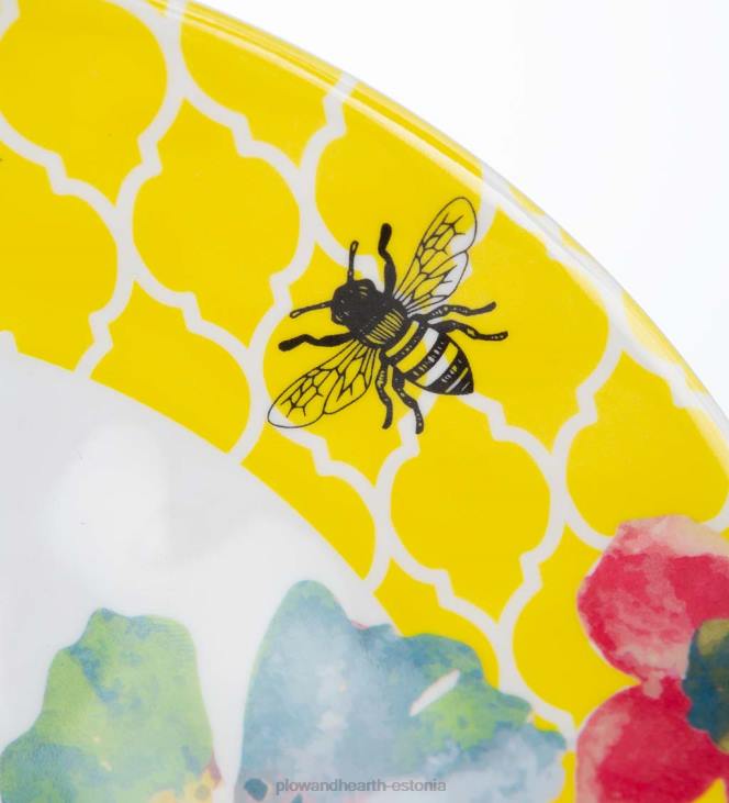 hooajalised ja kingitused 820L3199 sinised hõlmik-melamiinist õhtusöögitaldrikud, komplektis 6 - lake Plow & Hearth