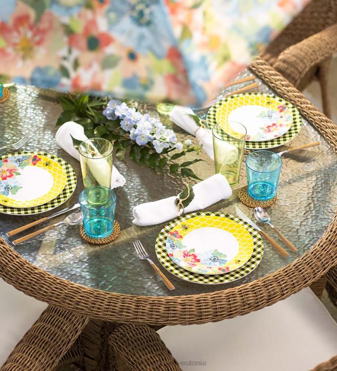 hooajalised ja kingitused 820L3199 sinised hõlmik-melamiinist õhtusöögitaldrikud, komplektis 6 - lake Plow & Hearth