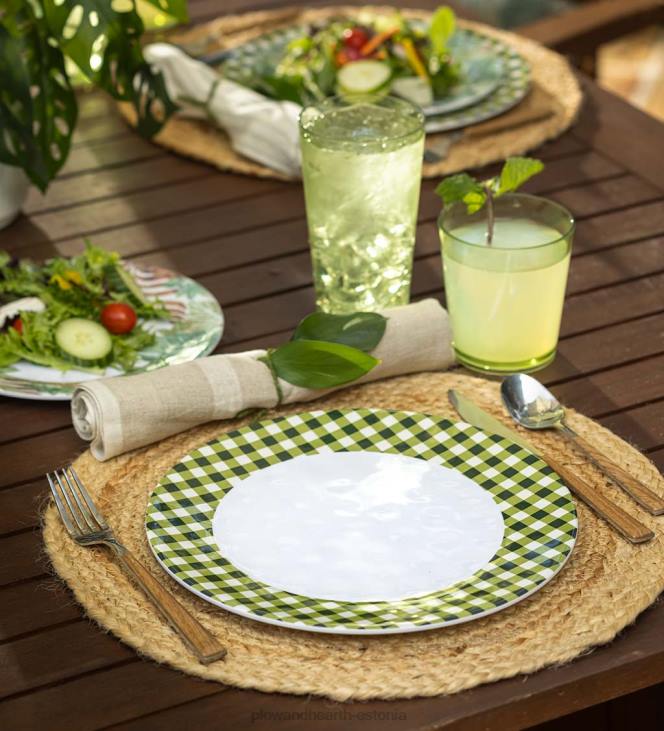 hooajalised ja kingitused 820L3199 sinised hõlmik-melamiinist õhtusöögitaldrikud, komplektis 6 - lake Plow & Hearth