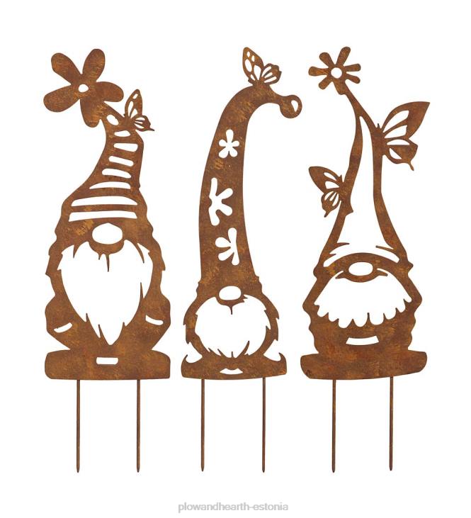 hoov & aed 820L209 rustikaalsed päkapikuaia panused, 3 tk Plow & Hearth