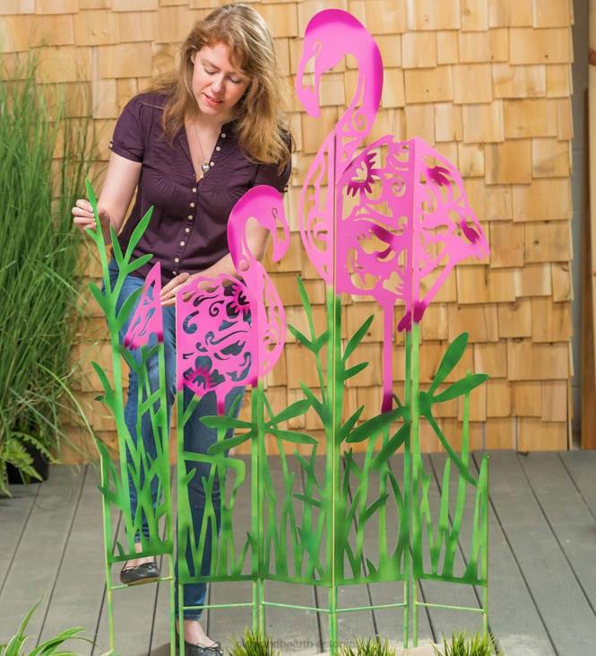 hoov & aed 820L342 metallist flamingo maastikupaneeli vaiad, komplektis 5 Plow & Hearth