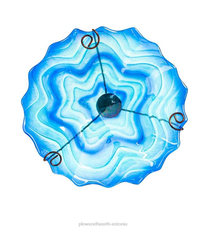 hoov & aed 820L437 sinine keerisklaasist linnuvann aiavaiaga Plow & Hearth