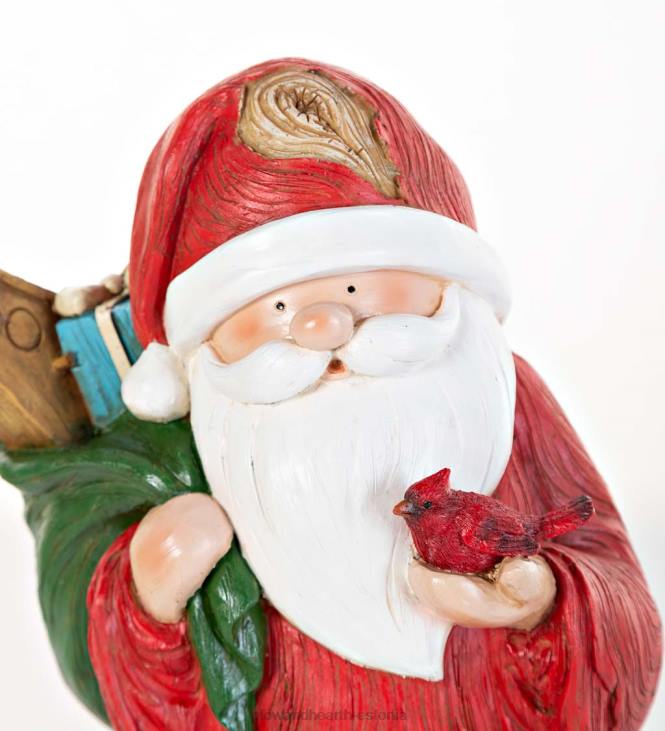 hoov & aed 820L106 iga ilmaga jõuluvana lindude toitja kuju Plow & Hearth