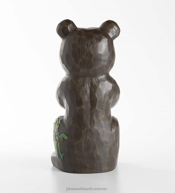 hoov & aed 820L297 siseruumides/väljas valgustatud must karu ja mee lühike kuju Plow & Hearth