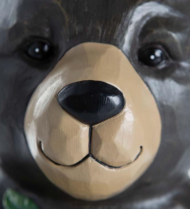 hoov & aed 820L297 siseruumides/väljas valgustatud must karu ja mee lühike kuju Plow & Hearth