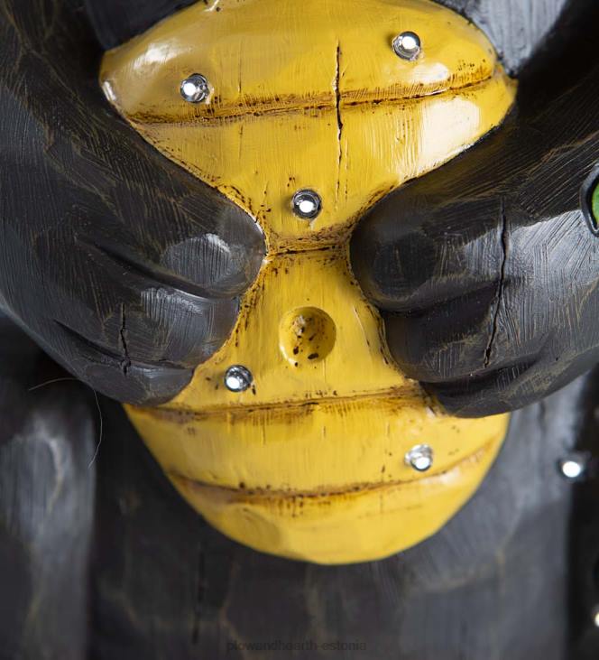 hoov & aed 820L297 siseruumides/väljas valgustatud must karu ja mee lühike kuju Plow & Hearth