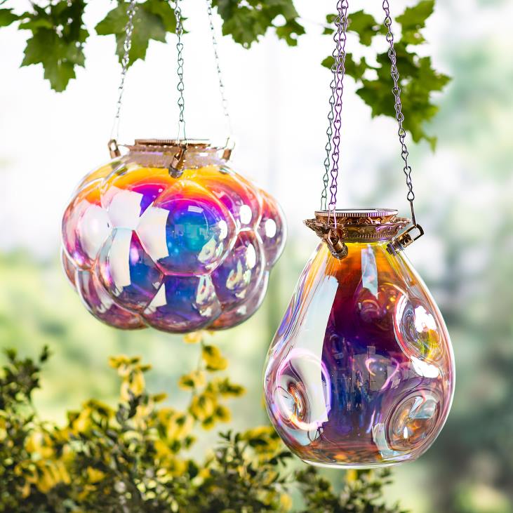 hoov & aed 820L418 päikeseenergial rippuvad sillerdavad klaasist tuled Plow & Hearth